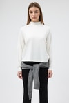 Kadın Sweatshirt-Ekru Dik Yaka Reglan Kol Kadın Sweat 8252A-rulem