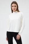 Kadın Sweatshirt-Ekru Dik Yaka Reglan Kol Kadın Sweat 8252A-rulem