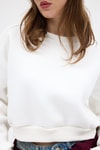 Kadın Sweatshirt-Ekru Kadın Crop Bisiklet Yaka Sweatshirt 9210M-rulem