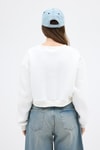 Kadın Sweatshirt-Ekru Kadın Crop Bisiklet Yaka Sweatshirt 9210M-rulem