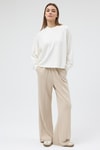 Kadın Sweatshirt-Ekru Oversize Bisiklet Yaka Kadın Sweat 8251A-rulem