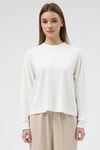 Kadın Sweatshirt-Ekru Oversize Bisiklet Yaka Kadın Sweat 8251A-rulem