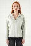 Kadın Sweatshirt-Gömlek Yaka Sweat 8275A Karmelanj -rulem