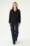 Kadın Sweatshirt-Gömlek Yaka Sweat 8275A Siyah -rulem