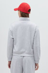 Kadın Sweatshirt-Gri Dik Yaka Önü Fermuar Detaylı Kadın Sweatshirt 3110A-rulem