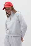 Kadın Sweatshirt-Gri Dik Yaka Önü Fermuar Detaylı Kadın Sweatshirt 3110A-rulem