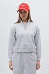 Kadın Sweatshirt-Gri Dik Yaka Önü Fermuar Detaylı Kadın Sweatshirt 3110A-rulem