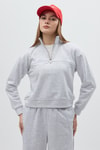 Kadın Sweatshirt-Gri Dik Yaka Önü Fermuar Detaylı Kadın Sweatshirt 3110A-rulem