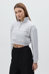 Kadın Sweatshirt-Gri Kapüşonlu Fermuarlı Cepli Pamuklu Kadın Sweatshirt 3115A-rulem