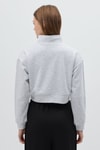 Kadın Sweatshirt-Gri Kapüşonlu Fermuarlı Cepli Pamuklu Kadın Sweatshirt 3115A-rulem