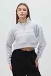 Kadın Sweatshirt-Gri Kapüşonlu Fermuarlı Cepli Pamuklu Kadın Sweatshirt 3115A-rulem