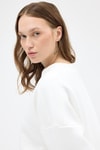 Kadın Sweatshirt-Kadın Pamuklu İçi Polarlı Oversize Yuvarlak Yakalı Ekru Sweatshirt 9152M-rulem
