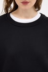 Kadın Sweatshirt-Kadın Pamuklu İçi Polarlı Oversize Yuvarlak Yakalı Siyah Sweatshirt 9152M-rulem