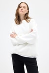 Kadın Sweatshirt-Kadın Pamuklu İçi Polarlı Oversize Yuvarlak Yakalı Ekru Sweatshirt 9152M-rulem