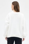 Kadın Sweatshirt-Kadın Pamuklu İçi Polarlı Oversize Yuvarlak Yakalı Ekru Sweatshirt 9152M-rulem