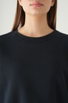 Kadın Sweatshirt-Kadın Pamuklu İçi Polarlı Oversize Yuvarlak Yakalı Laci Sweatshirt 9152M-rulem