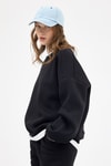 Kadın Sweatshirt-Kadın Pamuklu İçi Polarlı Oversize Yuvarlak Yakalı Siyah Sweatshirt 9152M-rulem