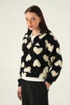 Kadın Sweatshirt-Kalpli Fermuarlı Sweat 3121A Siyah -rulem