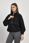 Kadın Sweatshirt-Kanguru Cep Detay Sweat 1052 Siyah -rulem