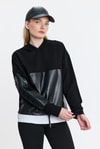 Kadın Sweatshirt-Kapüşonlu Deri Detay Oysho Sweat 3012 Siyah -rulem