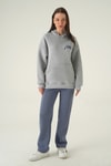 Kadın Sweatshirt-Kapüşonlu Sweat 1203 Gri -rulem