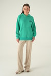 Kadın Sweatshirt-Kapüşonlu Sweat 1203 Yeşil -rulem