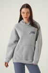 Kadın Sweatshirt-Kapüşonlu Sweat 1203 Gri -rulem
