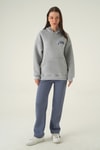 Kadın Sweatshirt-Kapüşonlu Sweat 1203 Gri -rulem