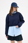 Kadın Sweatshirt-Laci Kadın Crop Bisiklet Yaka Sweatshirt 9210M-rulem