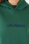 Kadın Sweatshirt-Los Angeles Baskılı Sweat 1042 Yeşil -rulem