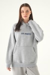 Kadın Sweatshirt-Los Angeles Baskılı Sweat 1042 Gri -rulem