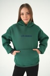 Kadın Sweatshirt-Los Angeles Baskılı Sweat 1042 Yeşil -rulem