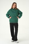Kadın Sweatshirt-Los Angeles Baskılı Sweat 1042 Yeşil -rulem