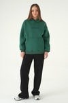 Kadın Sweatshirt-Los Angeles Baskılı Sweat 1042 Yeşil -rulem