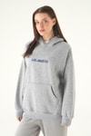 Kadın Sweatshirt-Los Angeles Baskılı Sweat 1042 Gri -rulem