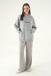 Kadın Sweatshirt-Los Angeles Baskılı Sweat 1042 Gri -rulem