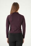 Kadın Sweatshirt-Mürdüm Ön Fermuarlı Uzun Kol Sweat 8334A-rulem