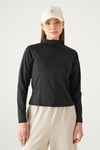 Kadın Sweatshirt-Ön Fermuarlı Uzun Kol Sweat 8334A Siyah -rulem