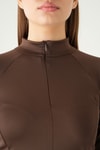 Kadın Sweatshirt-Ön Fermuarlı Uzun Kol Sweat 8334A Kahve -rulem