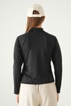 Kadın Sweatshirt-Ön Fermuarlı Uzun Kol Sweat 8334A Siyah -rulem