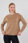 Kadın Sweatshirt-Oval Kesim Oysho Sweat 3007 Camel -rulem