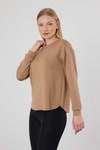Kadın Sweatshirt-Oval Kesim Oysho Sweat 3007 Camel -rulem