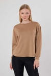 Kadın Sweatshirt-Oval Kesim Oysho Sweat 3007 Camel -rulem