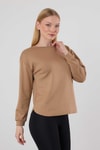 Kadın Sweatshirt-Oval Kesim Oysho Sweat 3007 Camel -rulem