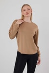 Kadın Sweatshirt-Oval Kesim Oysho Sweat 3007 Camel -rulem
