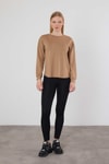 Kadın Sweatshirt-Oval Kesim Oysho Sweat 3007 Camel -rulem