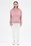 Kadın Sweatshirt-Pembe Kadın Peluş Kanguru Cepli Kapüşonlu Sweatshirt 3061A-rulem