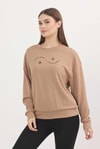 Kadın Sweatshirt-Rays 4003 Baskılı Sweat Camel-rulem