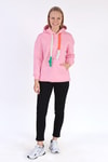 Kadın Sweatshirt-Renkli İpli Kapüşonlu Sweat 9173M Pembe -rulem