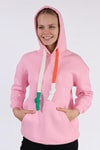 Kadın Sweatshirt-Renkli İpli Kapüşonlu Sweat 9173M Pembe -rulem